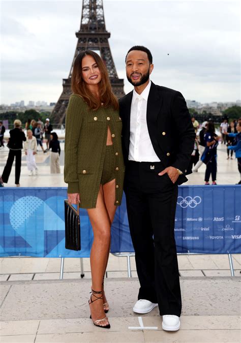 chrissy teigen gucci outfit|Chrissy Teigen Pops in Chloé for Paris 2024 Olympics Opening .